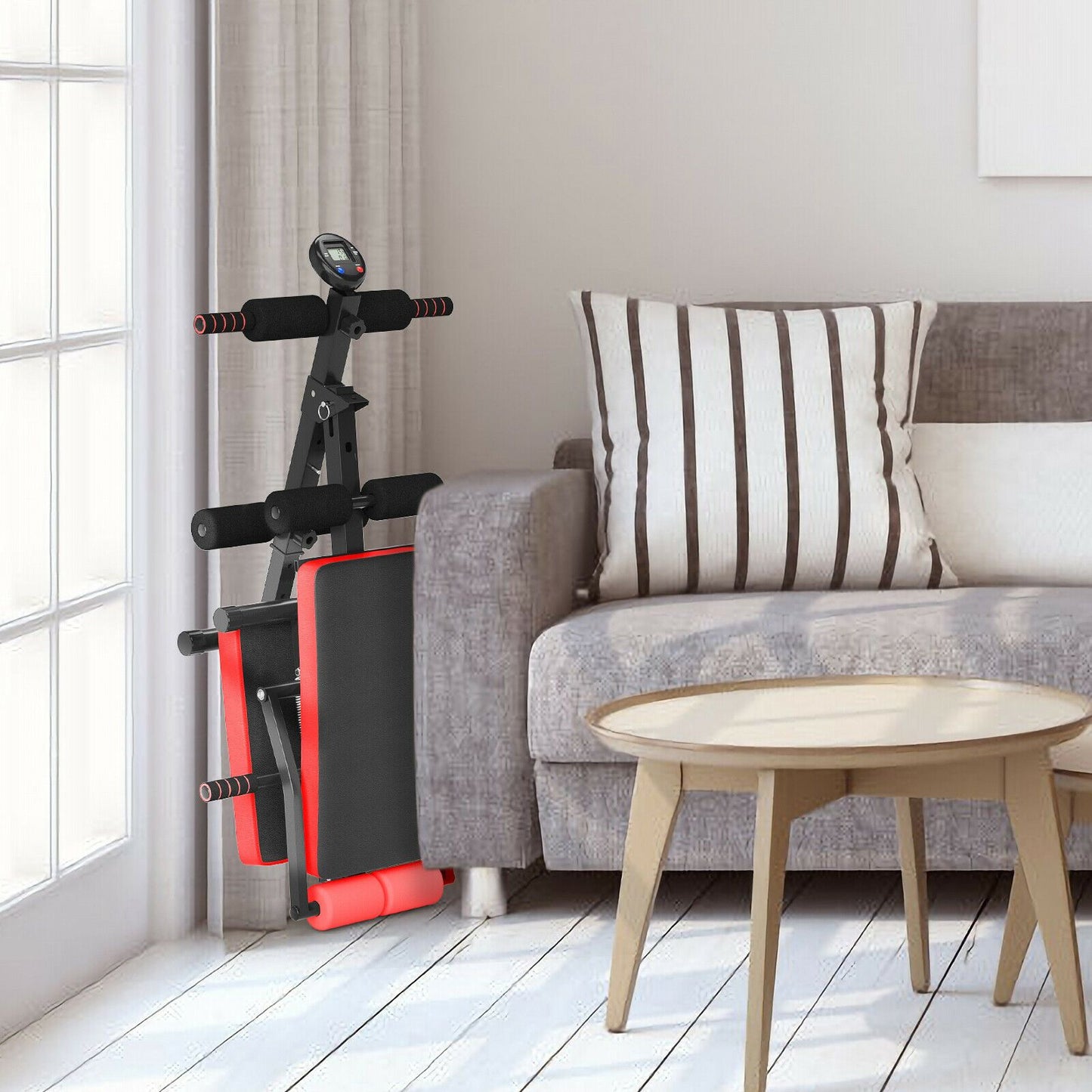 Adjustable Foldable Workout Bench with LCD – Full Body Home Gym
