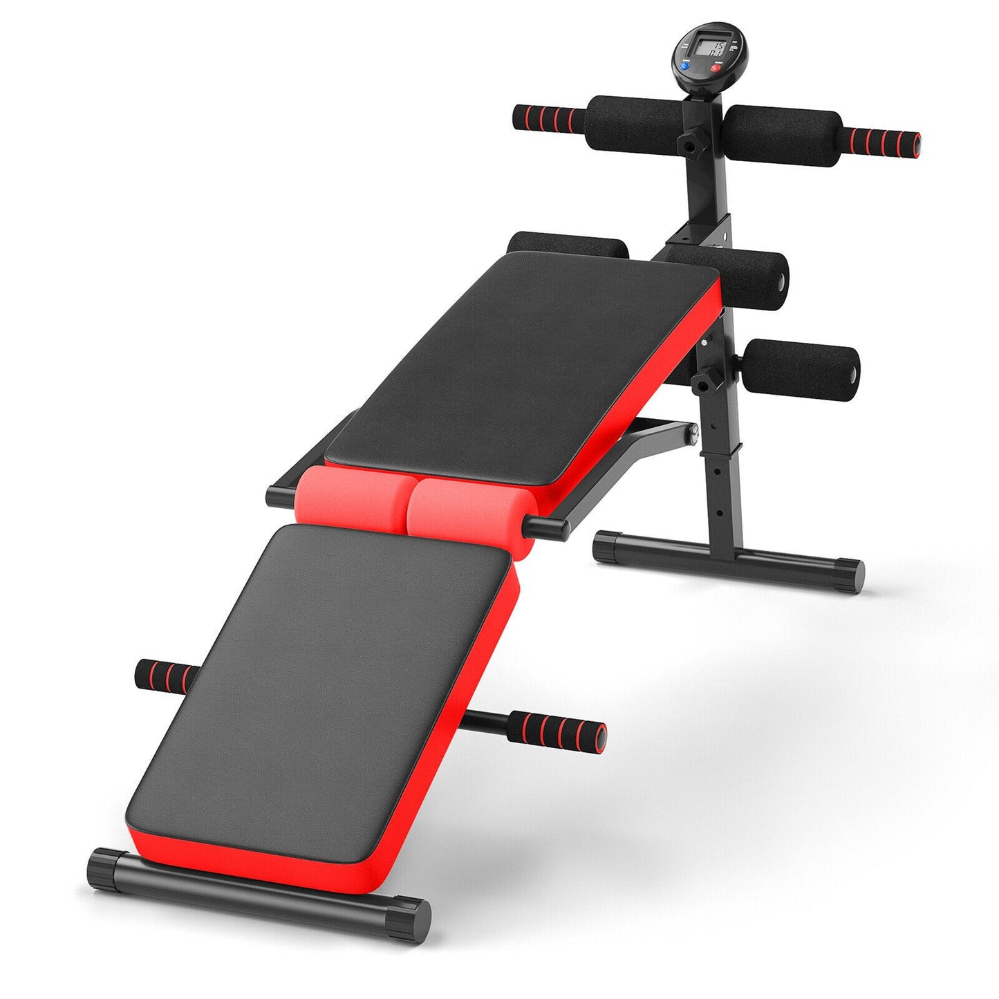 Adjustable Foldable Workout Bench with LCD – Full Body Home Gym