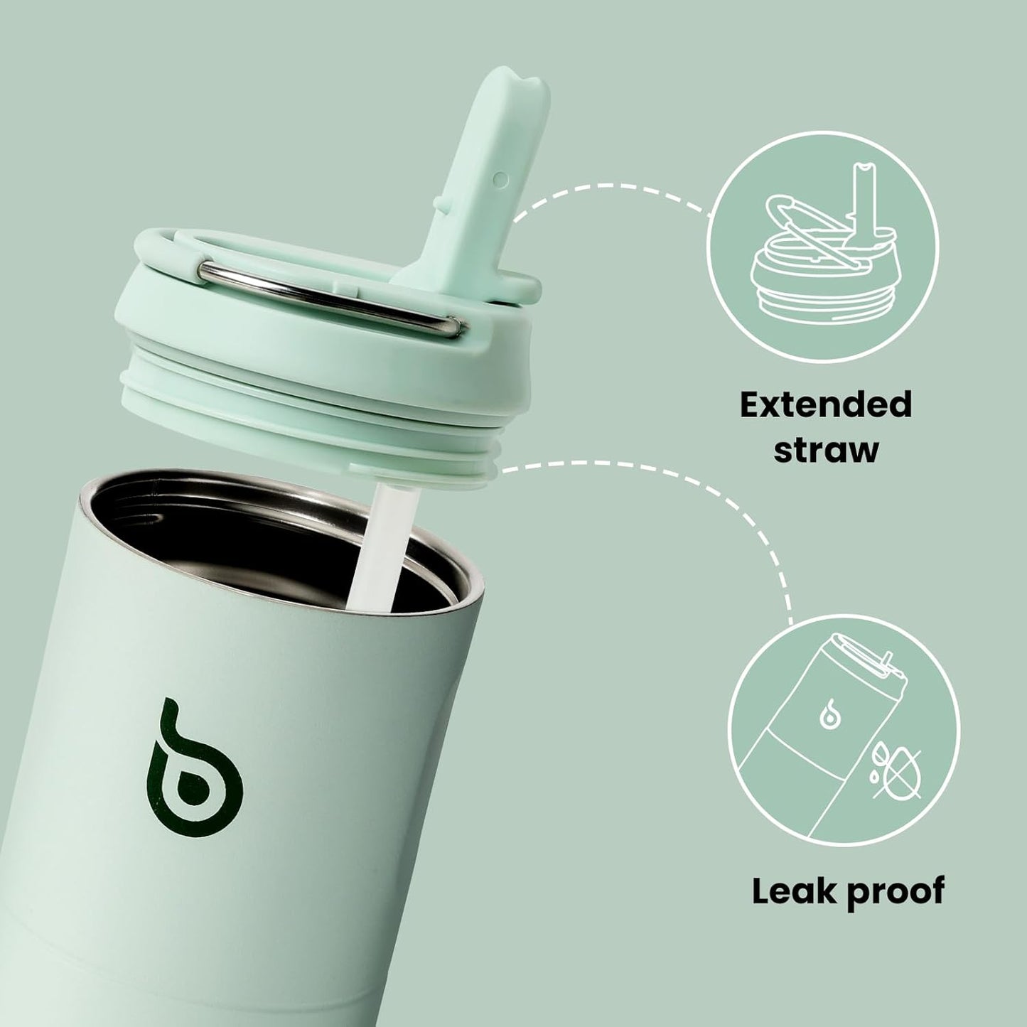 700ml Stainless Steel Water Bottle – Insulated, BPA-Free, with Straw Lid