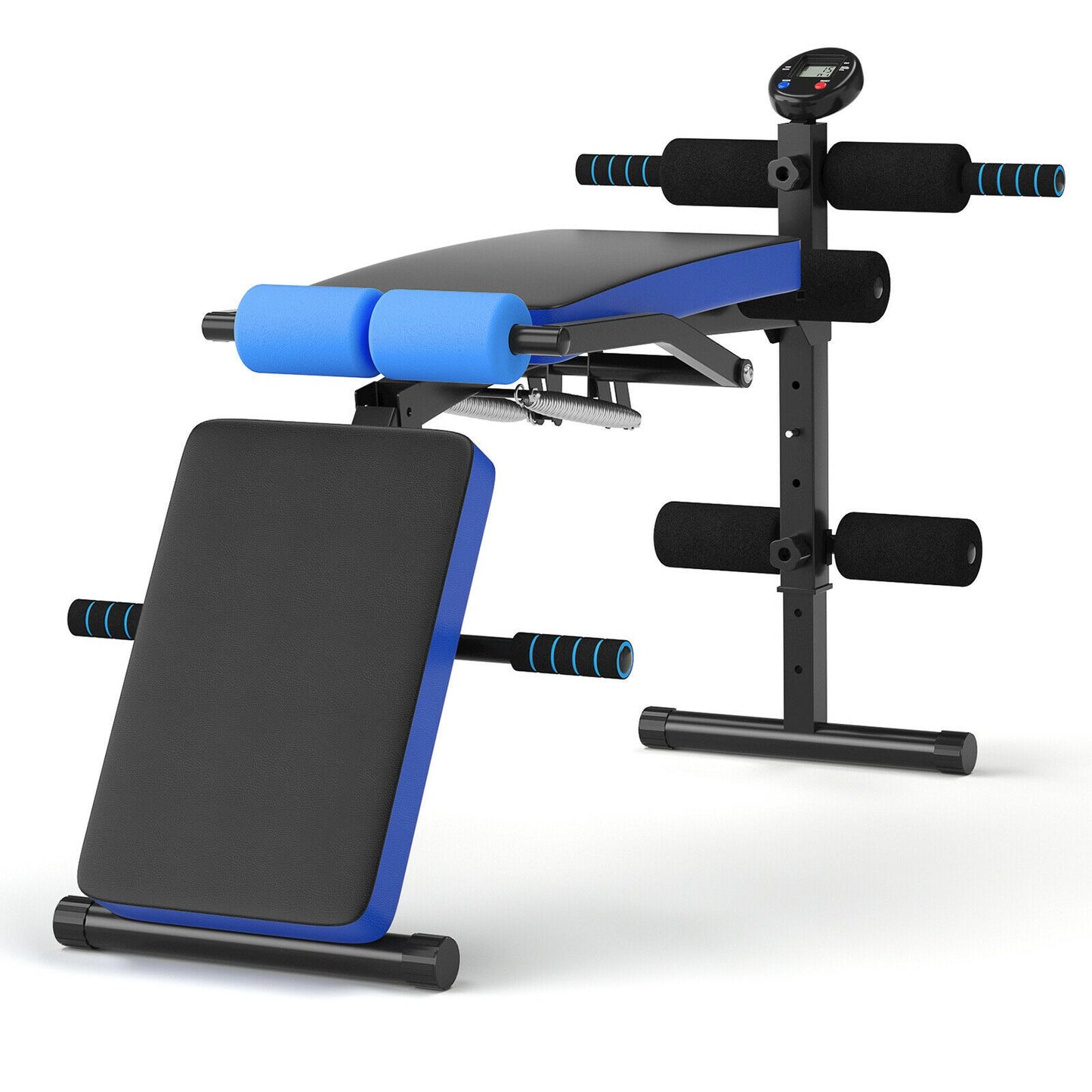Adjustable Foldable Workout Bench with LCD – Full Body Home Gym