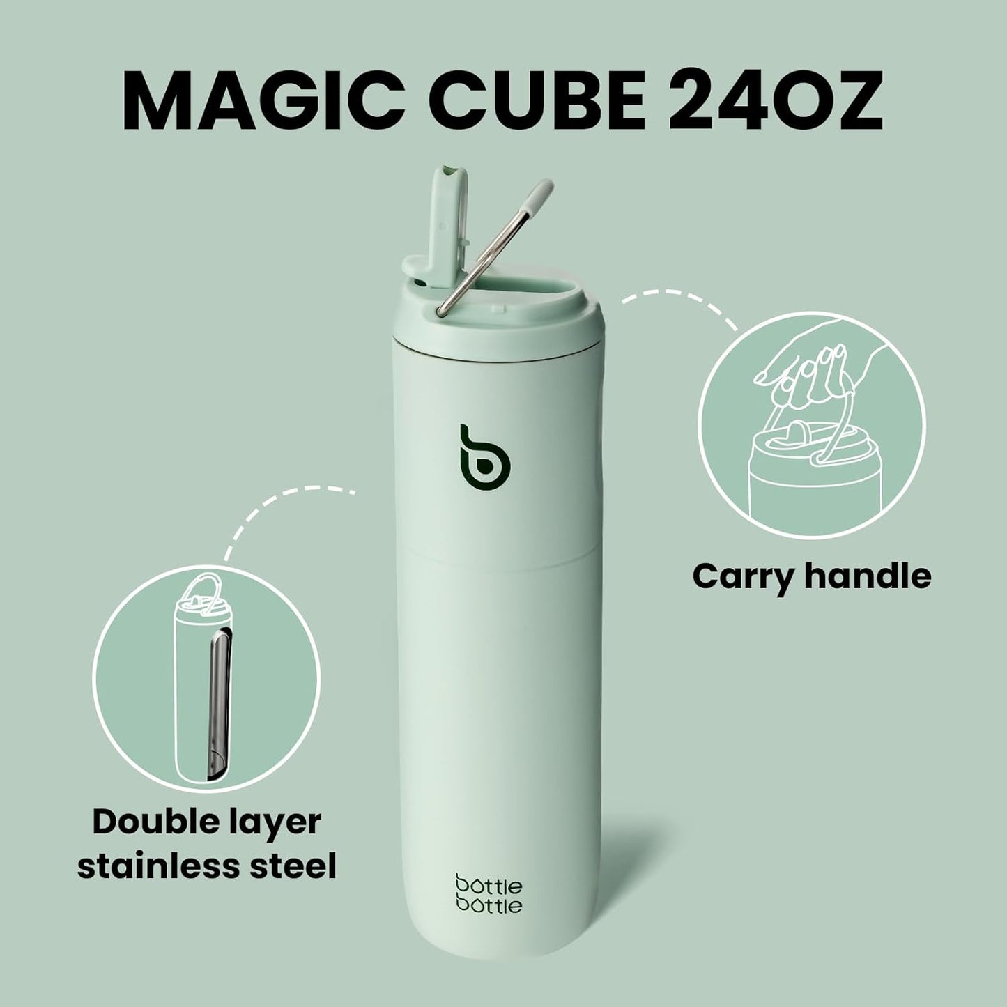 700ml Stainless Steel Water Bottle – Insulated, BPA-Free, with Straw Lid