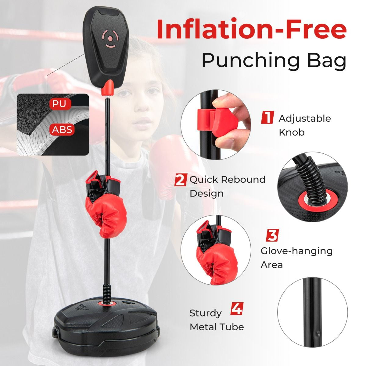 Kids Boxing Set with Adjustable Punching Bag – Youth Training Gear