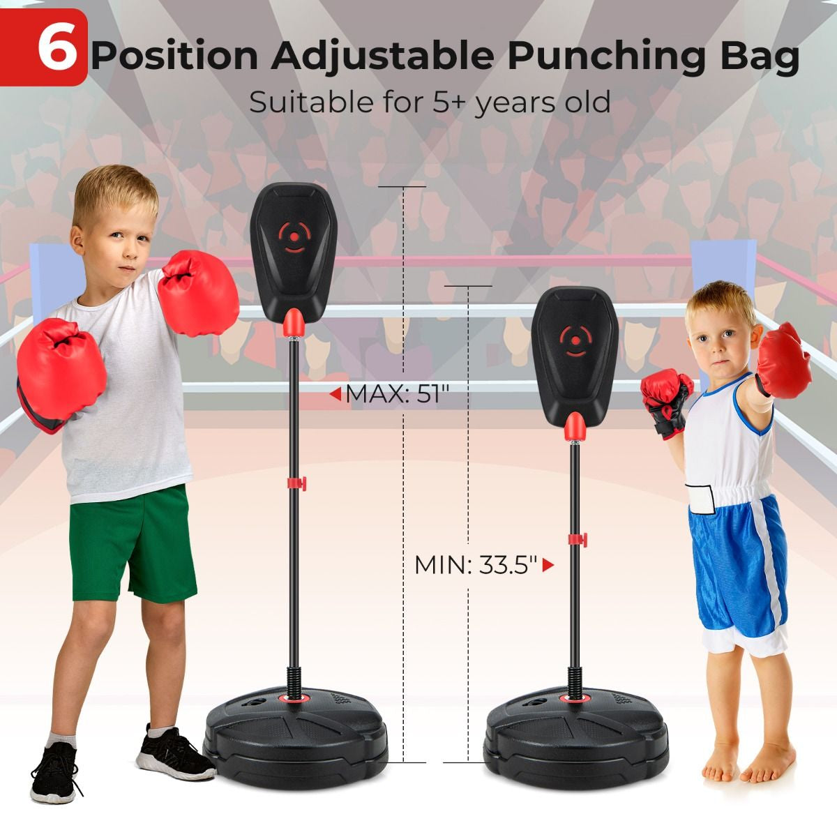 Kids Boxing Set with Adjustable Punching Bag – Youth Training Gear