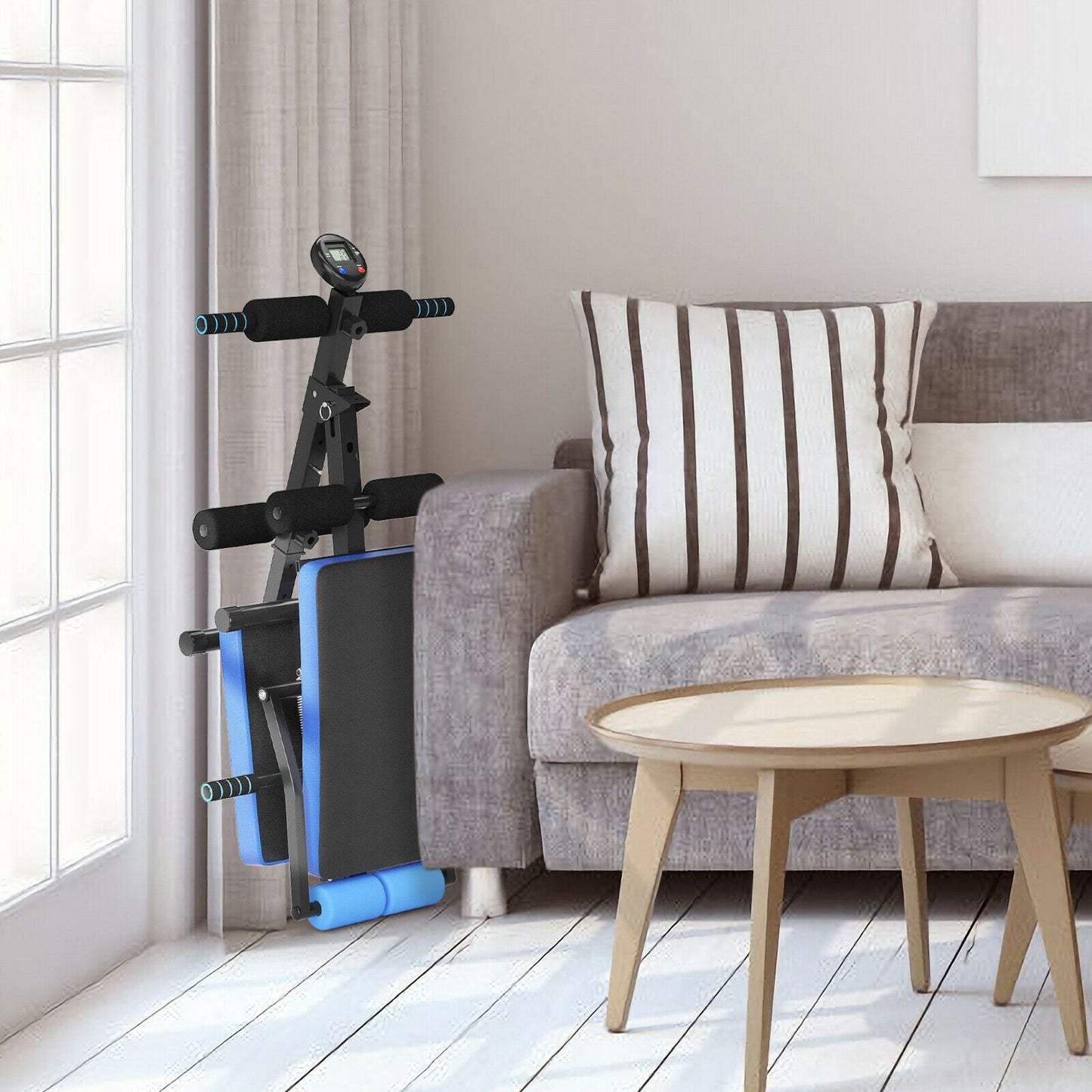 Adjustable Foldable Workout Bench with LCD – Full Body Home Gym