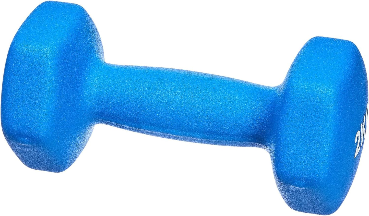 2kg Neoprene Dumbbell Pair – Hex Shape, Anti-Roll, Easy-Grip Weights