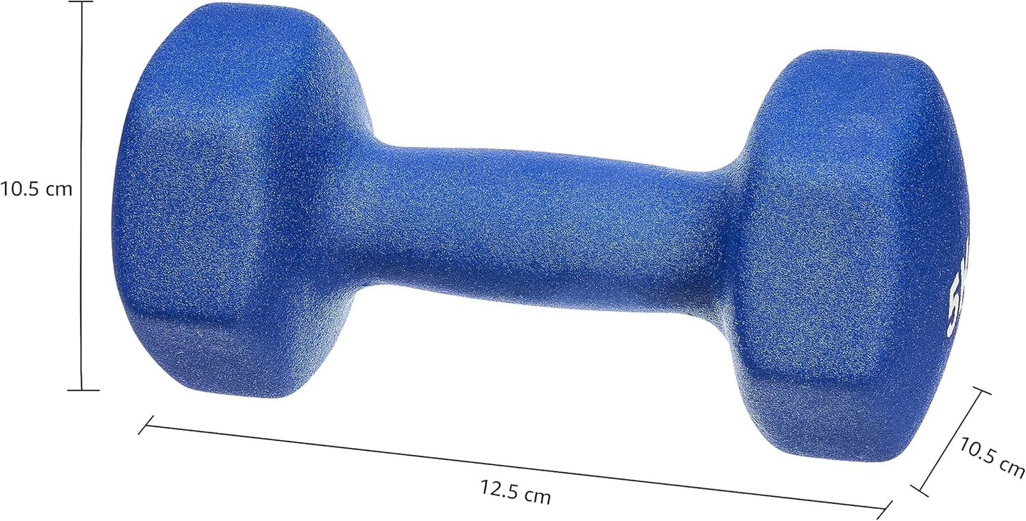 2kg Neoprene Dumbbell Pair – Hex Shape, Anti-Roll, Easy-Grip Weights