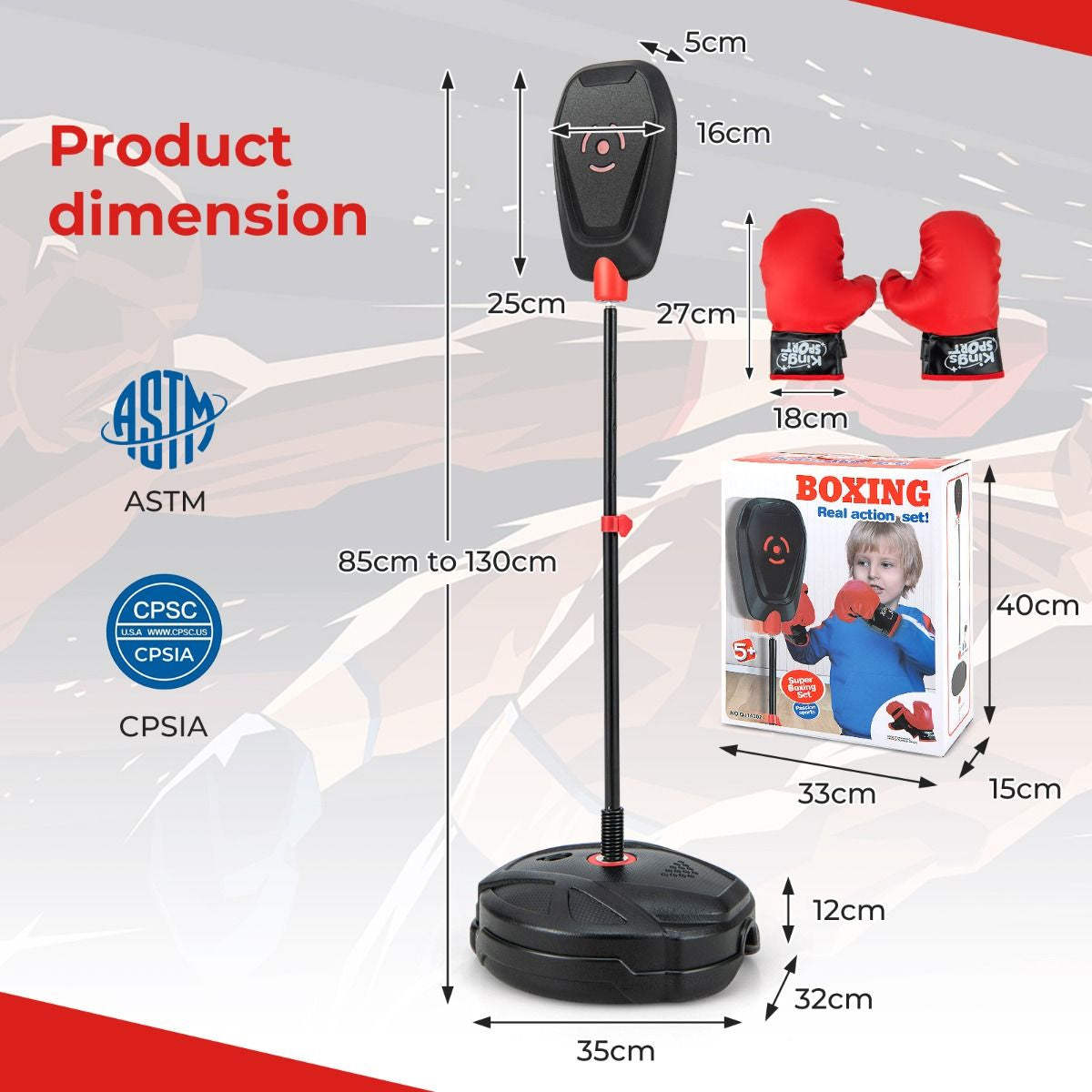Kids Boxing Set with Adjustable Punching Bag – Youth Training Gear