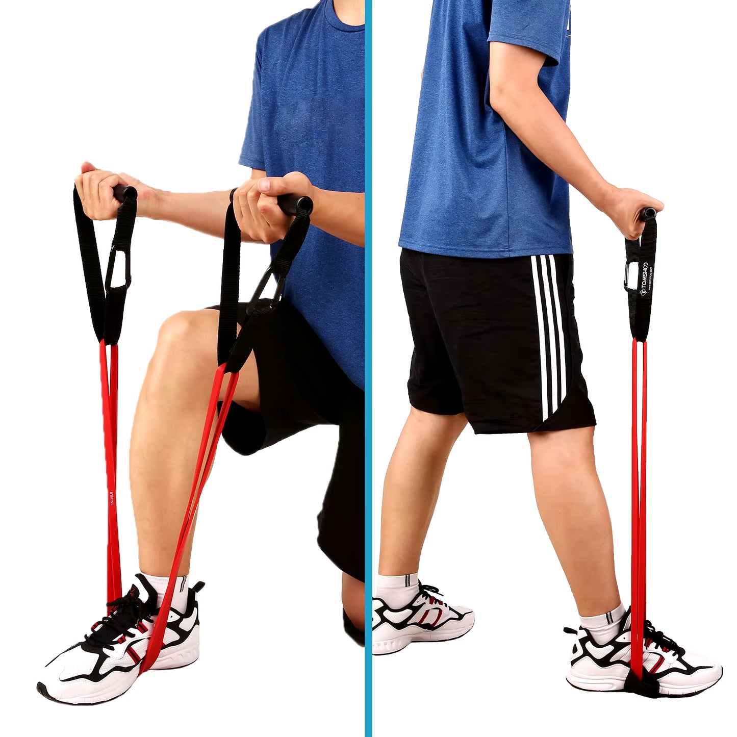 5-Pack Resistance Bands Set with Handles, Door Anchor & Carry Bag