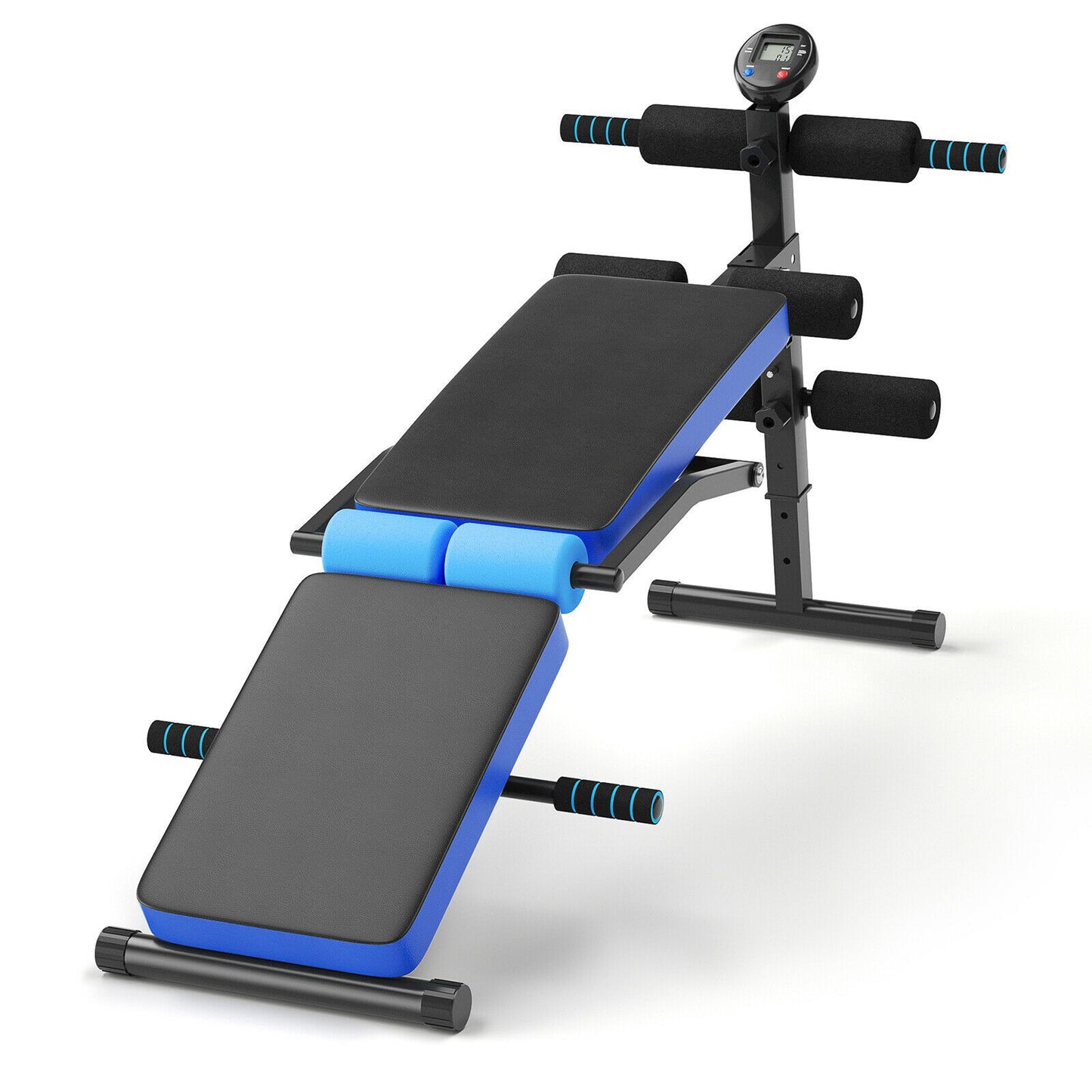 Adjustable Foldable Workout Bench with LCD – Full Body Home Gym