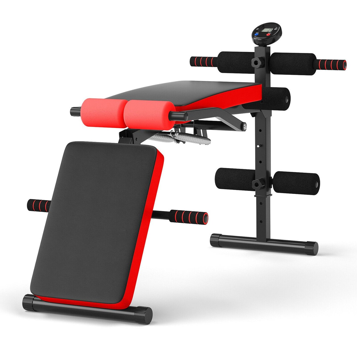 Adjustable Foldable Workout Bench with LCD – Full Body Home Gym
