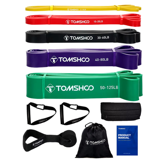 5-Pack Resistance Bands Set with Handles, Door Anchor & Carry Bag