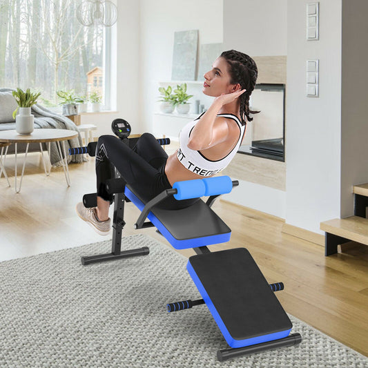 Adjustable Foldable Workout Bench with LCD – Full Body Home Gym