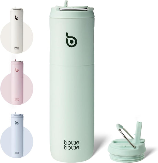 700ml Stainless Steel Water Bottle – Insulated, BPA-Free, with Straw Lid