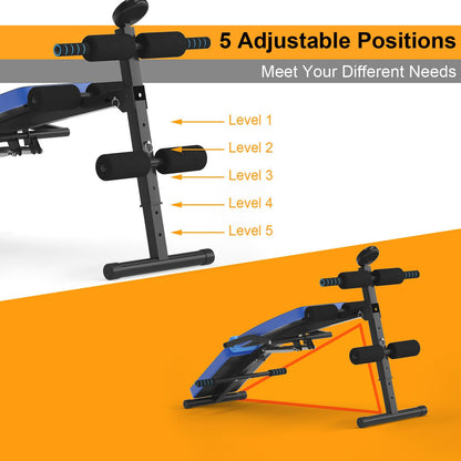 Adjustable Foldable Workout Bench with LCD – Full Body Home Gym