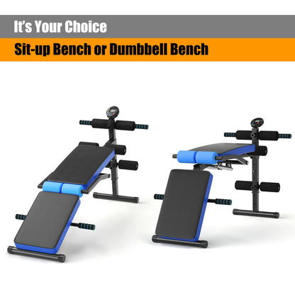 Adjustable Foldable Workout Bench with LCD – Full Body Home Gym