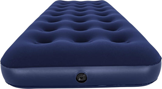 Single Inflatable Air Mattress – Camping & Guest Bed with Flocked Surface