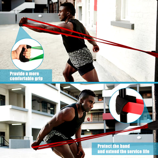 5-Pack Resistance Bands Set with Handles, Door Anchor & Carry Bag