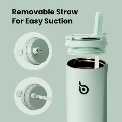 700ml Stainless Steel Water Bottle – Insulated, BPA-Free, with Straw Lid
