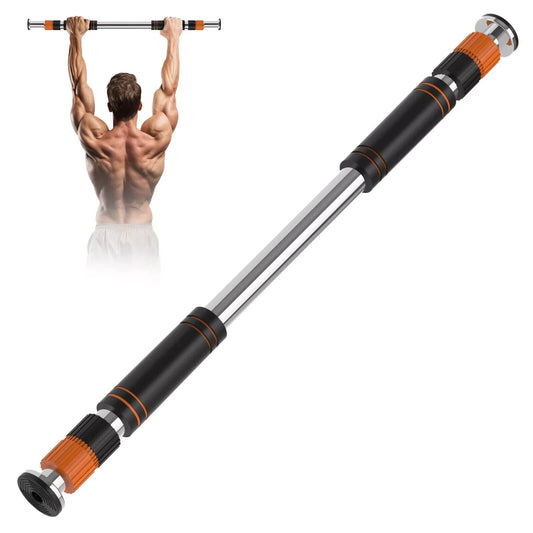 Adjustable pull-up bar with padded grips for home doorway training