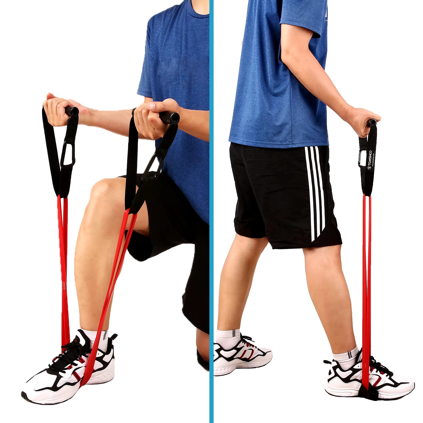 5-Pack Resistance Bands Set with Handles, Door Anchor & Carry Bag