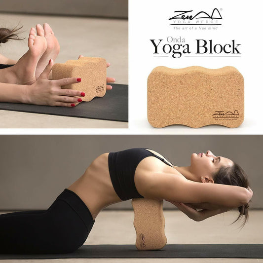 Premium curved cork yoga block for enhanced comfort and stability during yoga practice and poses